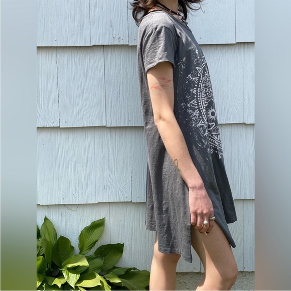 Kyla Seo Rena Dress Tree of Life Celestial Sun Moon Eye Mandala Grey Boho Sz XS - Picture 3 of 14